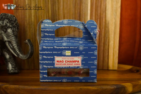 Satya Nag Champa Cônes Reflux, cônes d'encens apaisants pour relaxation avec effet de fumée descendante