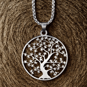 Collier Arbre de Vie – Acier Inoxydable Argenté