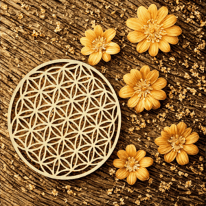 Fleur de Vie en Bois – Diamètre 10 cm - Lot de 3 pièces