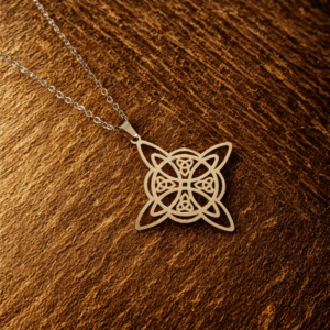 Collier Nœud de Sorcière Doré – Acier Inoxydable