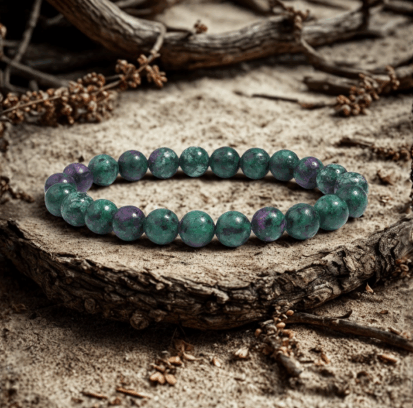 Bracelet en Épidote de Zoïsite (Rubis Zoïsite) – Vitalité et Éveil du Cœur