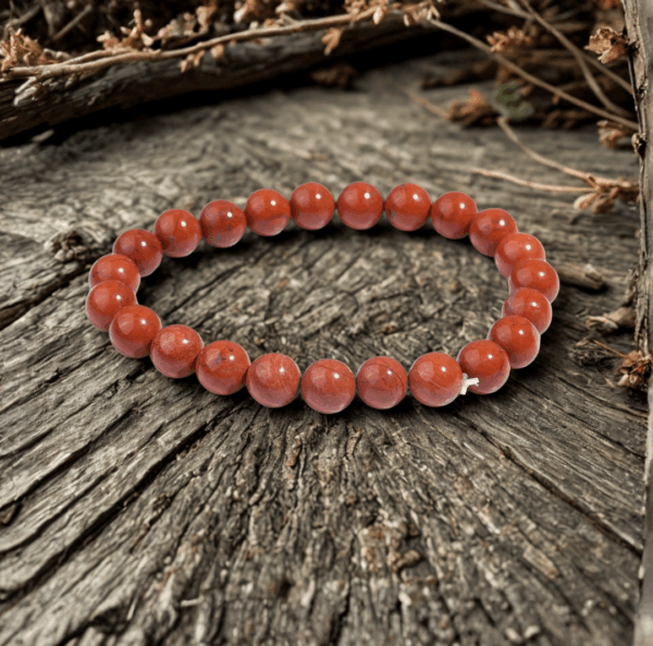 Bracelet en Jaspe Rouge – Vitalité et Confiance