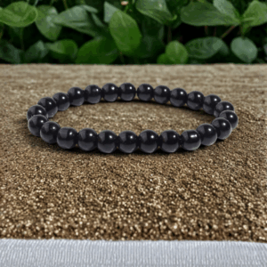 Bracelet en Onyx Noir Naturel – Perles 8 mm
