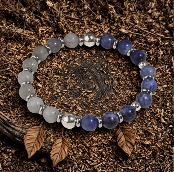 Bracelet en Sodalite et Labradorite – Intuition, Sérénité et Protection